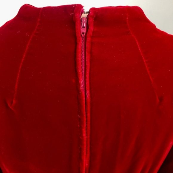 Vintage Red Velvet Maxi Dress - Picture 6 of 6